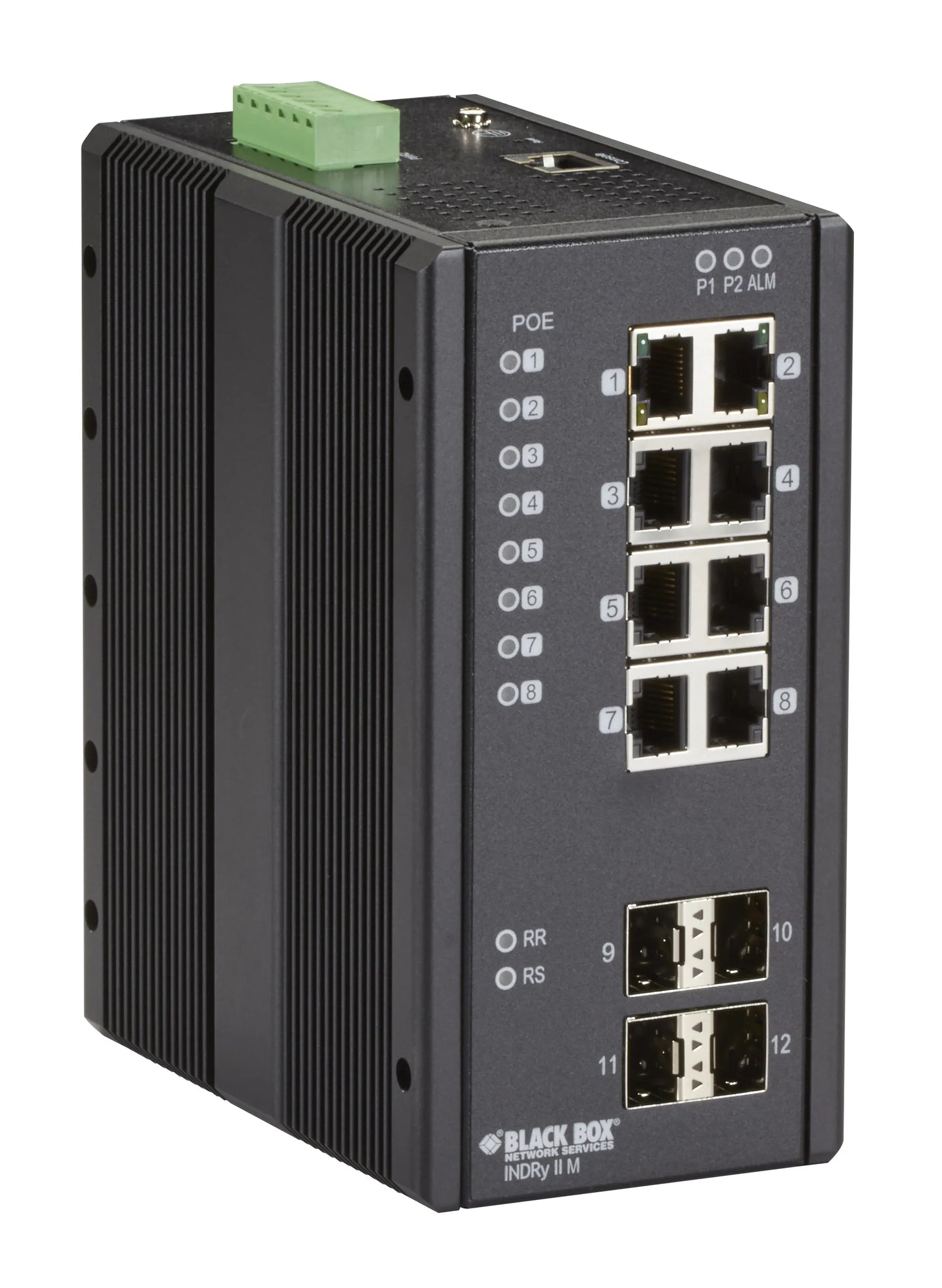 LIE1014A - Black Box GIGABIT ETHERNET (1000-MBPS) EXTREME TEMPERATURE MANAGED POE+ SWITCH - (8) 10/10