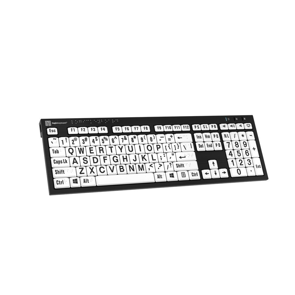 LKB-BRALPBW-BTON-DE - LogicKeyboard Backlit Bluetooth German Braille Keyboard