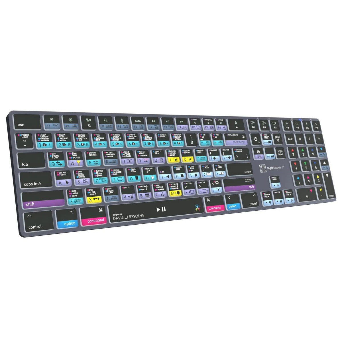 LKB-RESB-TPC-UK - LogicKeyboard DaVinci Resolve TITAN Wireless Backlit UK English Windows Keyboard