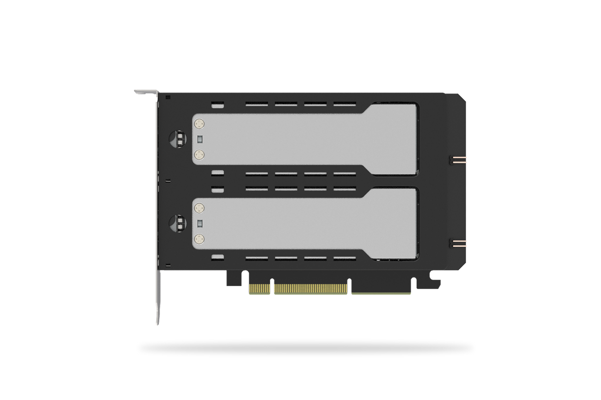 MB842M5P-B - Icy Dock Removable 2 Bay M.2 NVMe SSD to PCIe 5.0 x8 Mobile Rack Enclosure