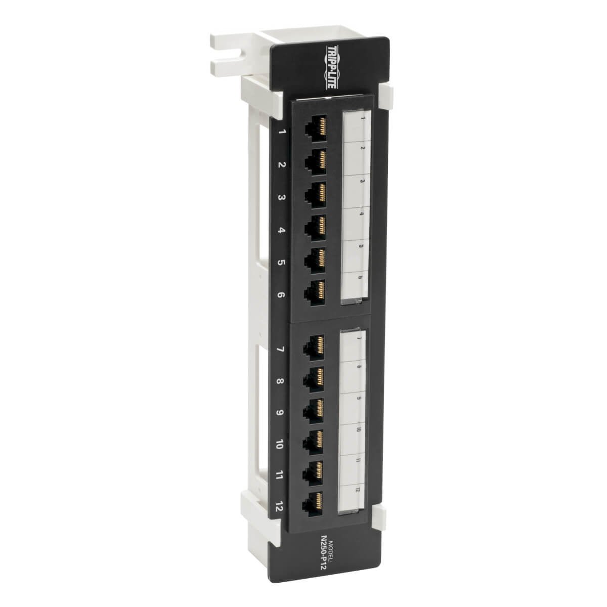 CAT6 WALL-MOUNT POE PATCH PANEL 12-PORT 110/KRONE 568A/B RJ45