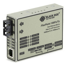 Black Box LMC213A-MMSC-R2 network media converter 100 Mbit/s 1300 nm Multi-mode Black, White