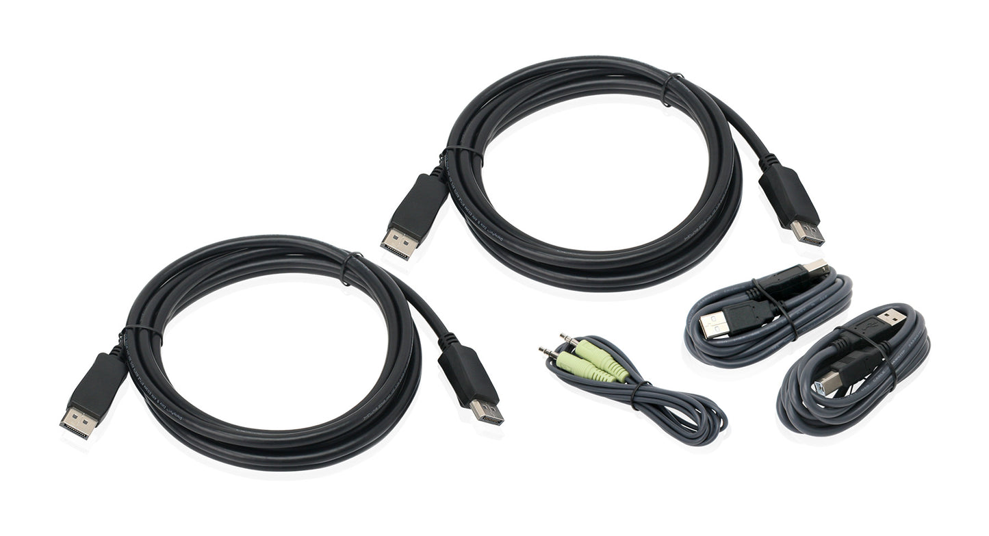 G2L9203UTAA3 - iogear 10 FT. DUAL VIEW DISPLAYPORT, USB KVM CABLE KIT WITH AUDIO (TAA)