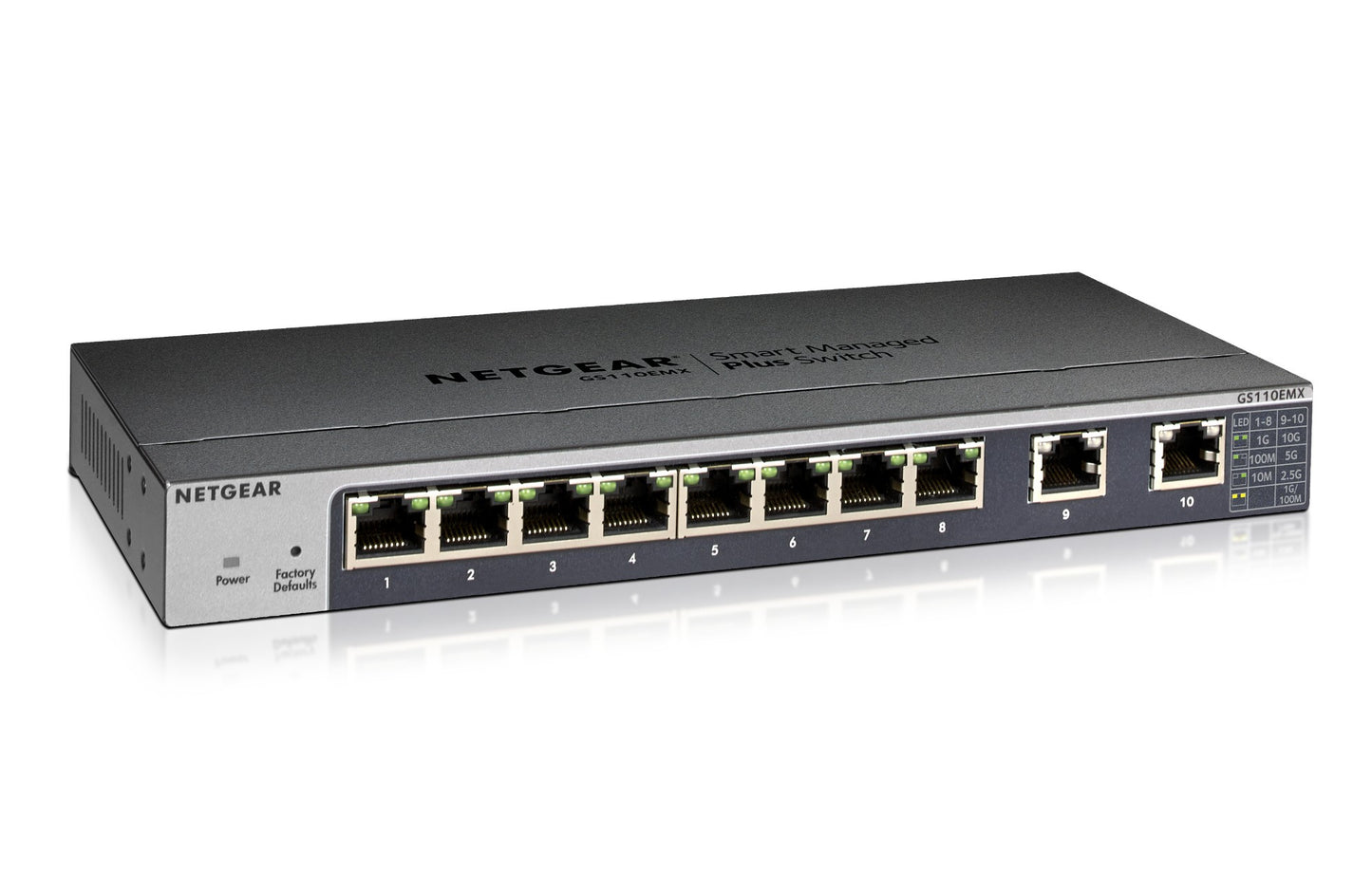 8-PORT GIGABIT ETHERNET SMART MANAGED PLUS SWITCH WITH 2-PORT 10G/MULTI-GIG UPLI