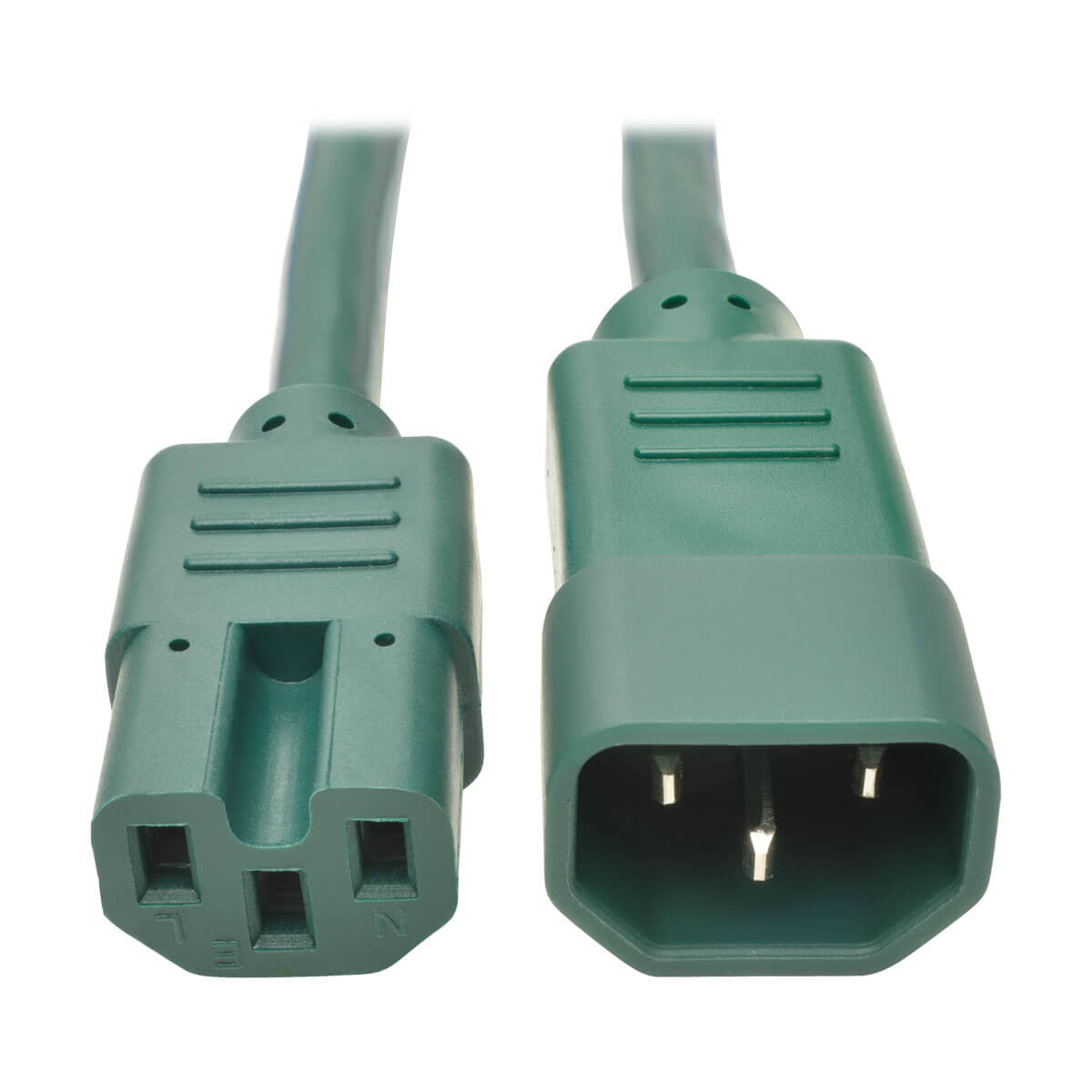 P018-003-AGN - Tripp Lite HEAVY-DUTY COMPUTER POWER CORD, 15A, 14 AWG (IEC-320-C14 TO IEC-320-C15), GREEN,