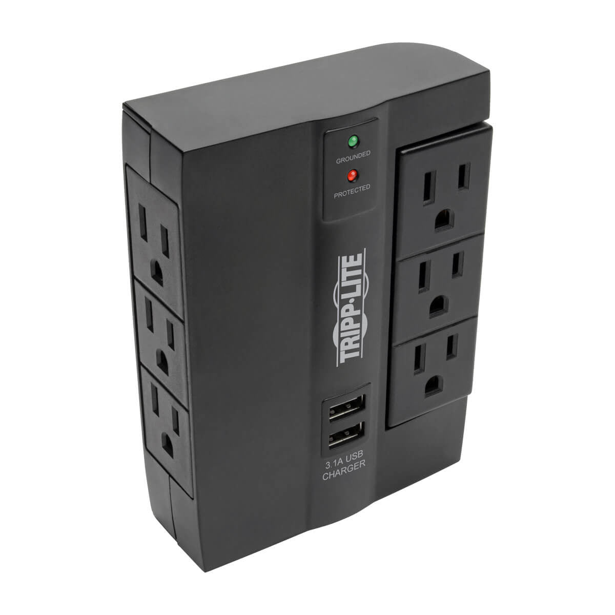 SWIVEL6USB - Tripp Lite 6-OUTLET SURGE PROTECTOR WITH 3 ROTATABLE OUTLETS - DIRECT PLUG-IN 1200 JOULES 2