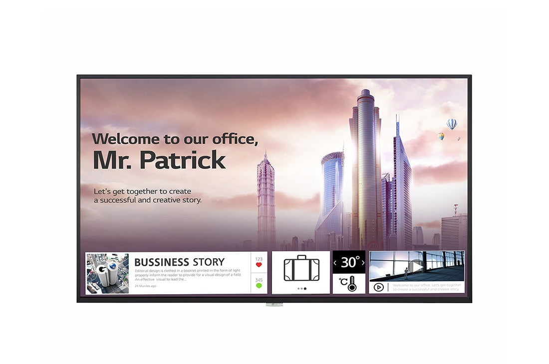 LG 49UH5F-H signage display Digital signage flat panel 49" IPS Wi-Fi 500 cd/m² 4K Ultra HD Black Built-in processor Web OS 24/7