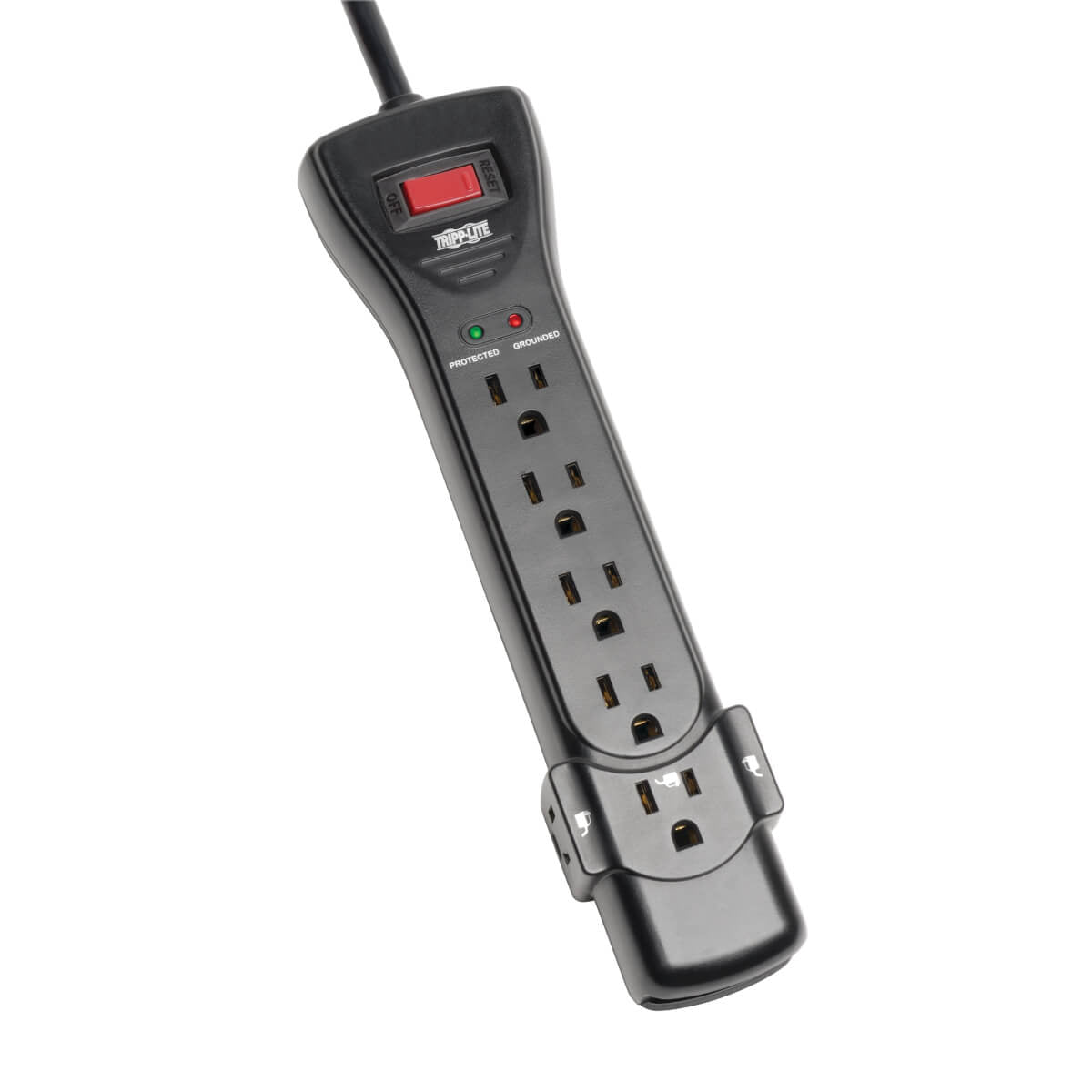 SUPER7B - Tripp Lite SURGE PROTECTOR POWER STRIP 120V 7 OUTLET 7FEET CORD 2160 JOULES BLACK