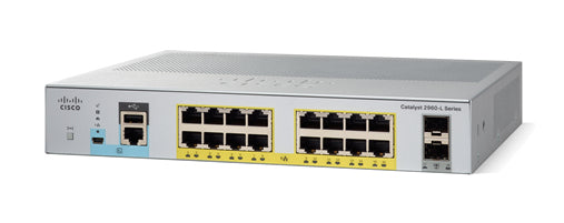 WS-C2960L-SM-16PS - Cisco CATALYST 2960L SMART MANAGED,16P GIG,POE, 2X1G SFP, LAN LITE