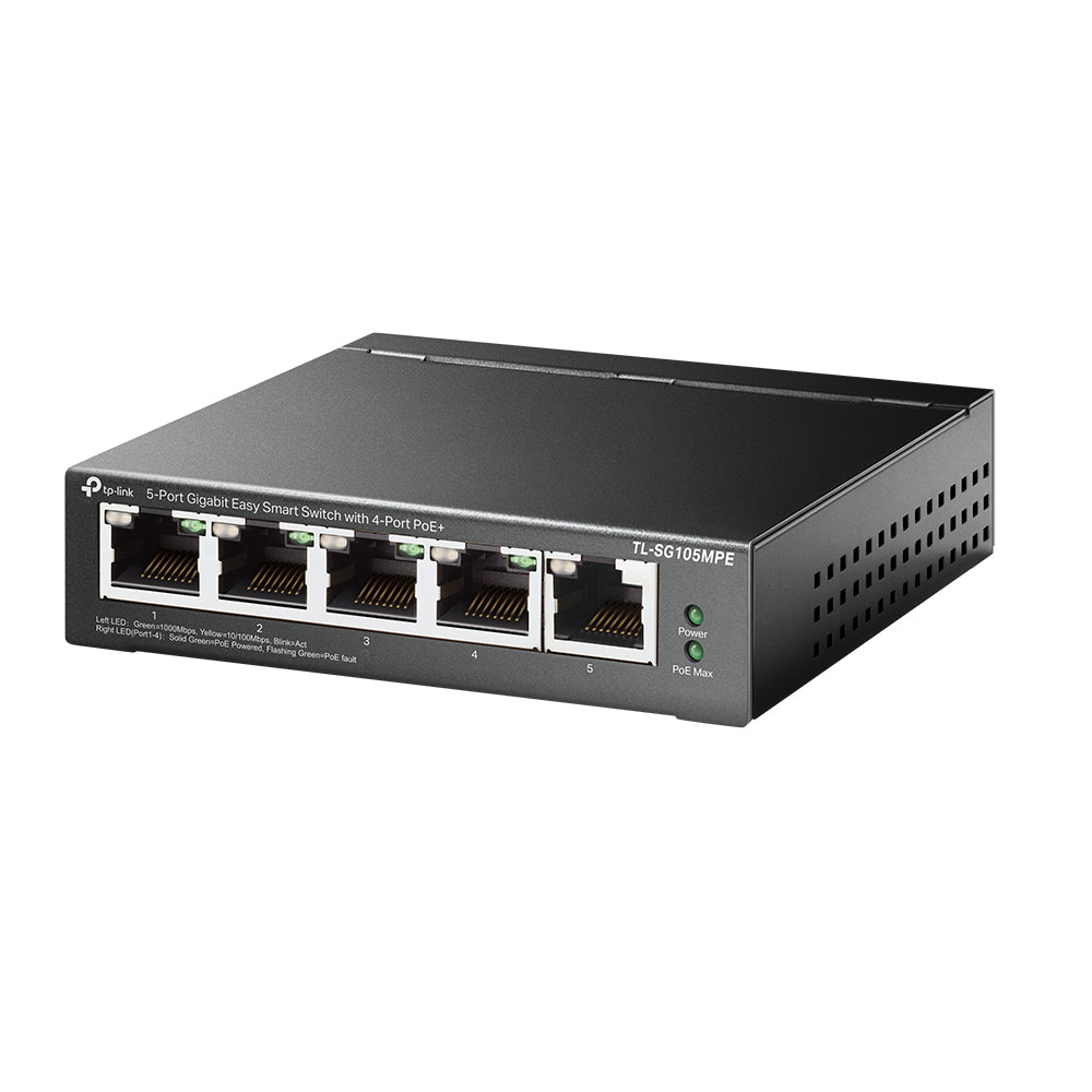 TL-SG105MPE - TP-Link 5-PORT GIGABIT EASY SMART SWITCH WITH 4-PORT POE+