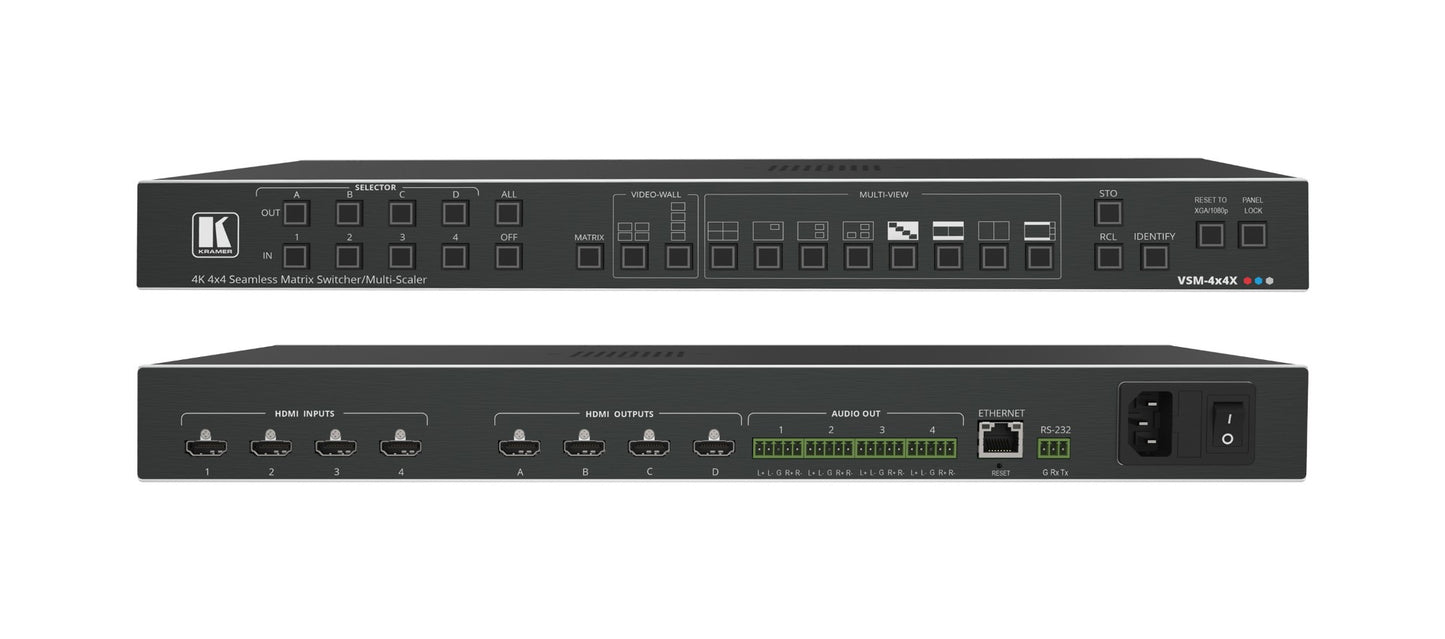 20-80552030 - Kramer Electronics VSM-4X4X. 4X4 MATRIX SWITCHER, VIDEOWALL & MULTIVIEWER