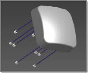 INDOOR 2.4GHZ/5GHZ EIGHT FEED 10/6DBI 55 DEGREE SECTOR ANTENNA WITH STANDARD RPS