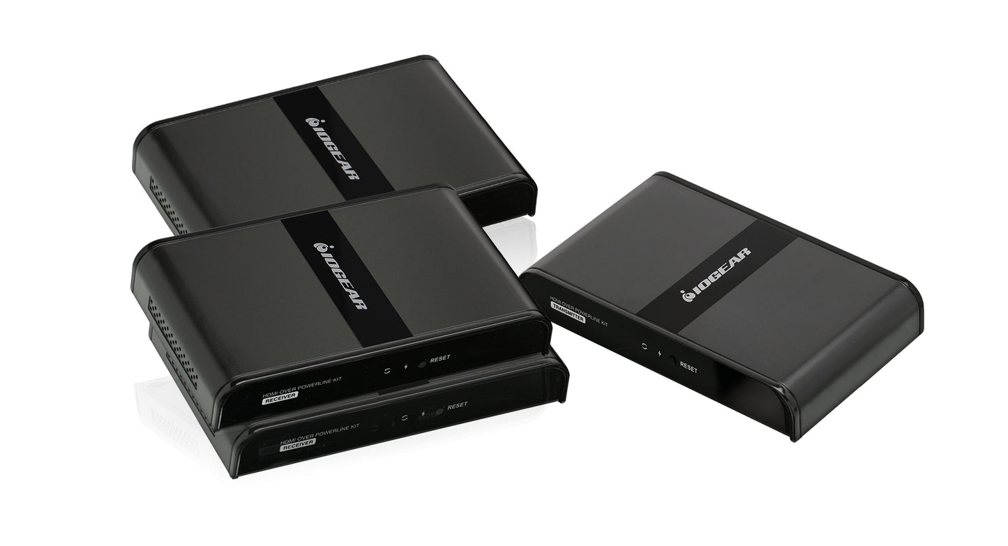 GPLHDPROK3 - iogear HDMI OVER POWERLINE PRO KIT WITH 2 ADDITIONAL RECEIVERS