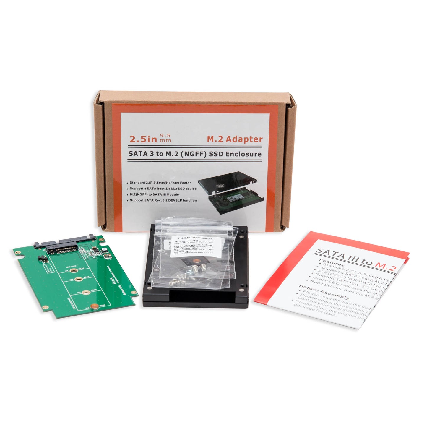 SY-ADA40092 - SYBA 2.5" FORM FACTOR, SATA6G TO SINGLE M.2