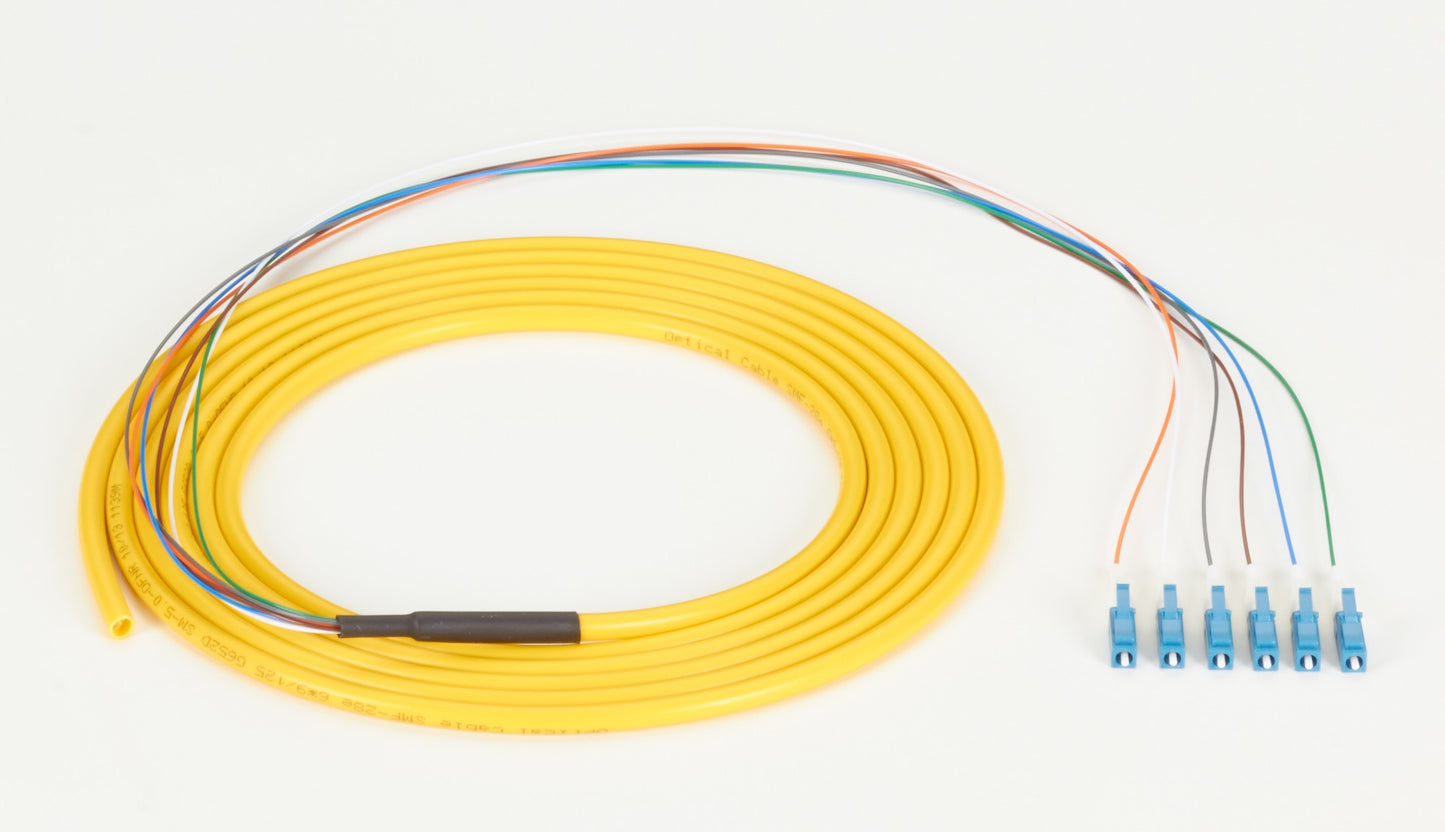 Black Box FOPT50S1-LC-6YL-3 fiber optic cable 118.1" (3 m) 6x LC OFNR OS2 Yellow