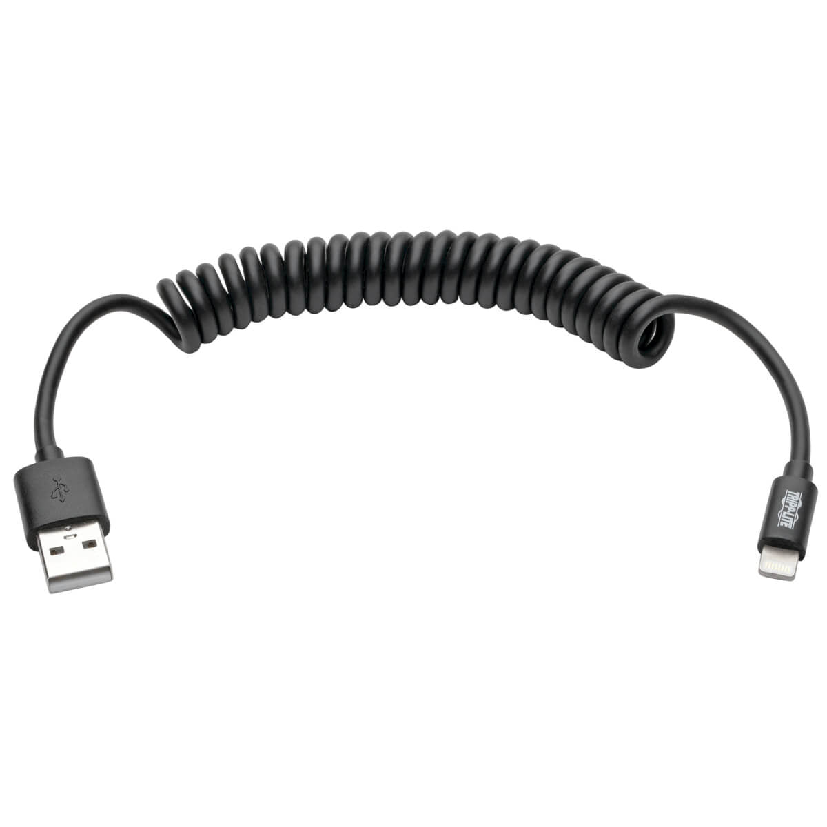 M100-004COIL-BK - Tripp Lite 4FT LIGHTNING USB/SYNC CHARGE COILED CABLE FOR APPLE IPHONE / IPAD BLACK 4 FT