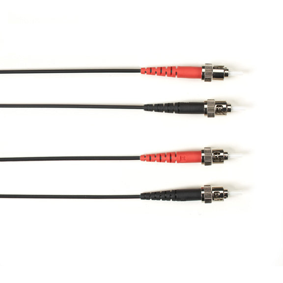 OM2 50/125 MULTIMODE FIBER OPTIC PATCH CABLE - OFNP PLENUM, ST TO ST, BLACK, 4-M