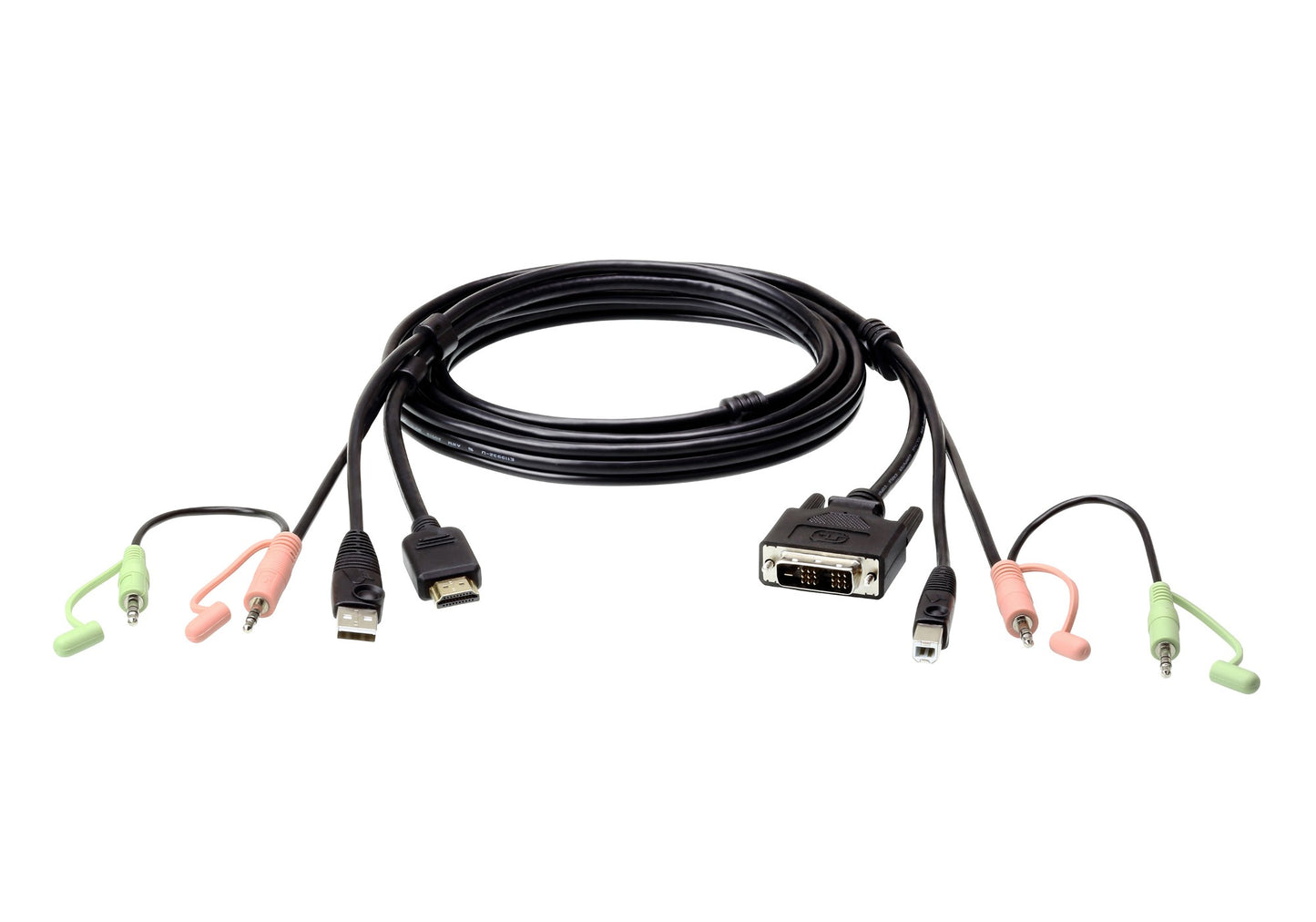 2L7D02DH - ATEN 6 USB HDMI TO DVI-D KVM CABLE WITH AUDIO