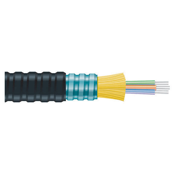 FOBC35-IOAM3-BK-12F-1000 - Black Box FO , INTRLOCK ARMORED IN/OUTDOOR DIST OM3 TB PE 12 FIBER 1000 FT
