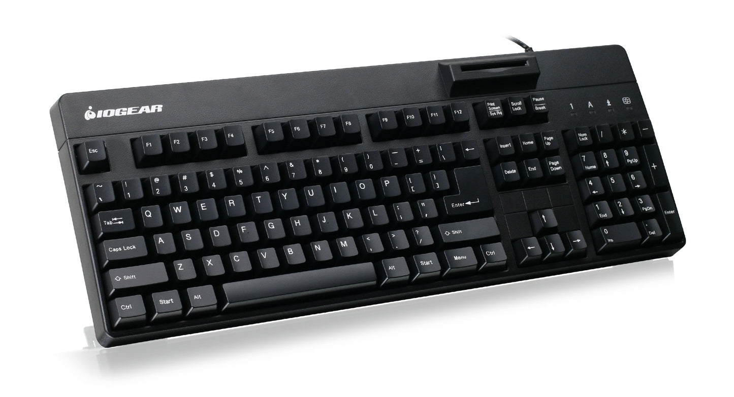 GKBSR202TAA - iogear 104-KEY KEYBOARD W/ BUILT-IN COMMON ACCESS CARD READER (TAA COMPLIANT)