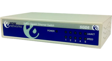 Amer Networks THE SGD5 GIGABIT ETHERNET DESKTOP SWITCH IS THE ECONOMICAL WAY TO GIVE YOUR NETW
