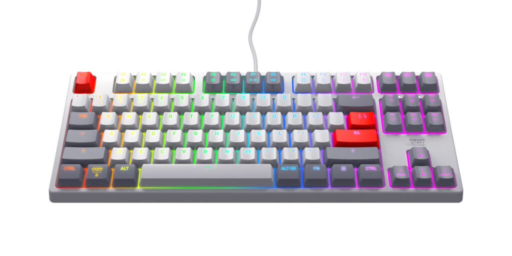 CX-K4V2-RGB-TKL-RETRO-R-US - Cherry K4V2 TKL US MX2A Red RGB Mechanical Keyboard