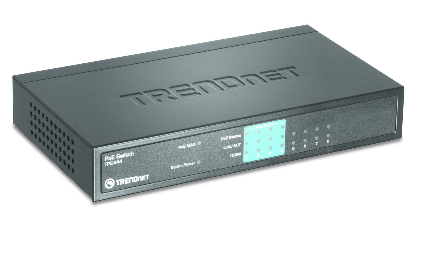 TPE-S44 - Trendnet 8-PORT (4 10/100, 4 POE) POE SWITCH,LIMITED LIFETIME WARRANTY