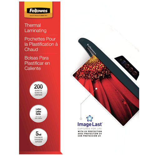 5245301 - Fellowes GLOSSY POUCHES-IMAGELAST LETTER 5MIL