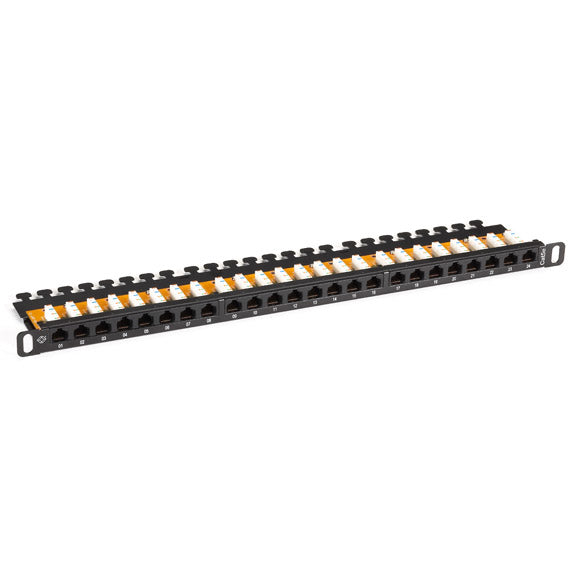 CAT5E PATCH PANEL - 1/2U, UNSHIELDED, 24-PORT, GSA, TAA