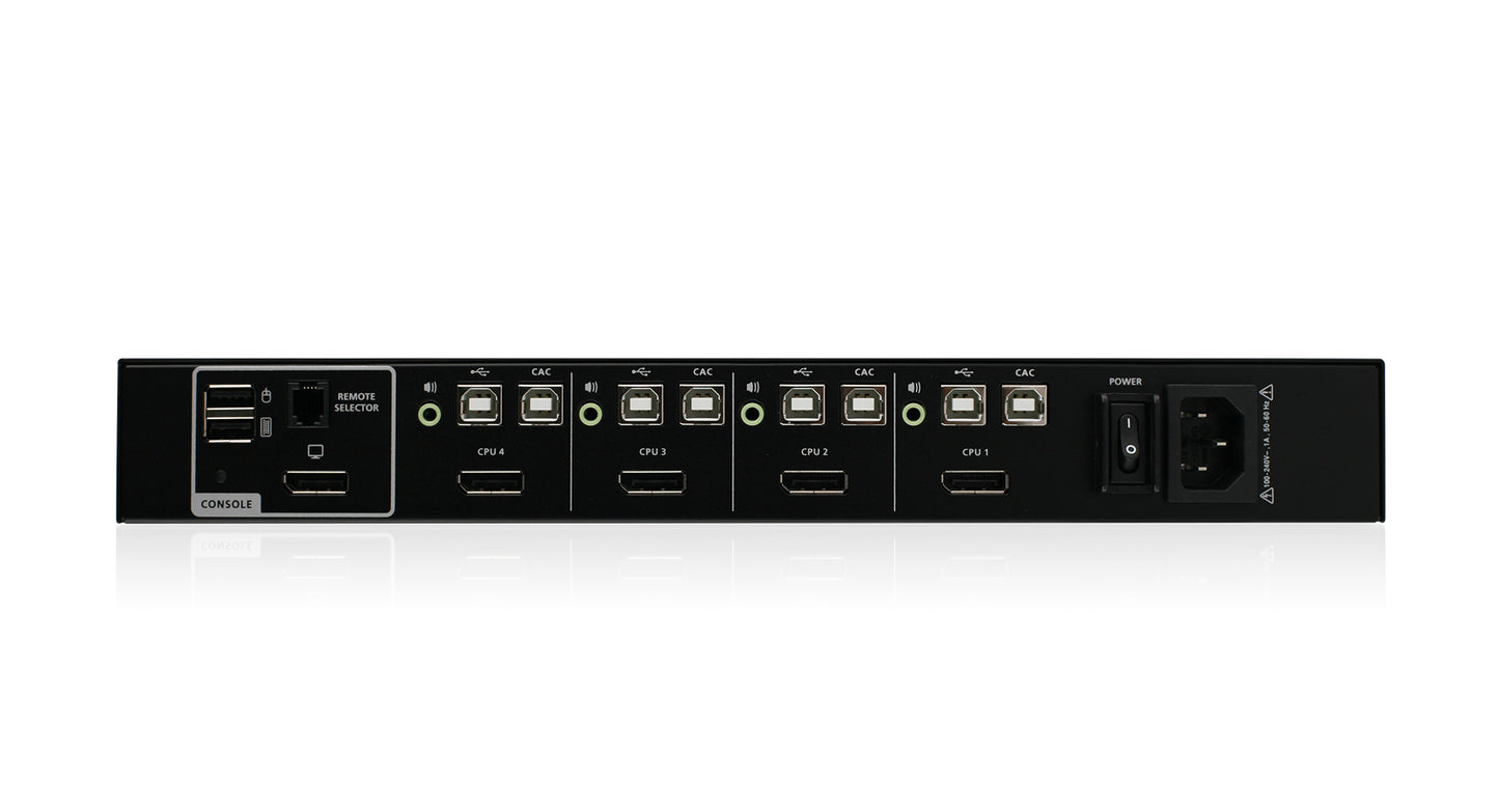 GCS1414TAA4C-UN - iogear 4-PORT SINGLE VIEW SECURE KVM SWITCH W/DISPLAYPORT/HDMI/AUDIO AND CAC SUPPORT