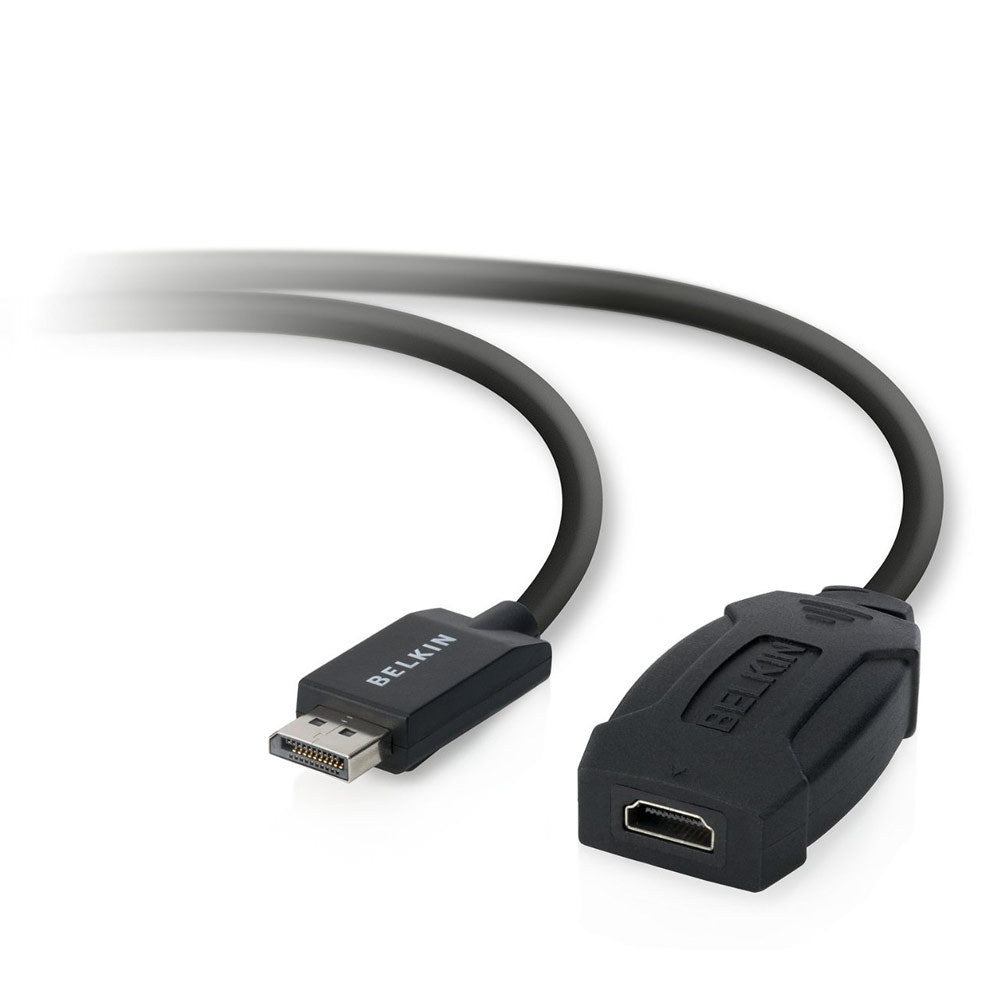 F2CD004B - Belkin VIDEO / AUDIO CABLE - 20 PIN DISPLAYPORT - 19 PIN HDMI TYPE A