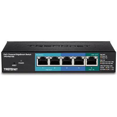 TPE-P521ES - Trendnet 5-PORT GIGABIT POE+ POWERED EDGESMART SWITCH WITH POE PASS THROUGH