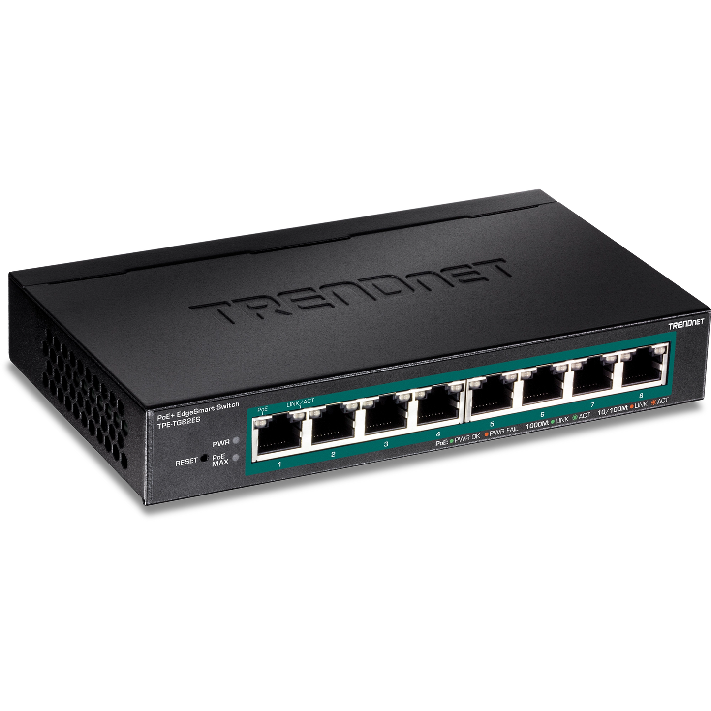 TPE-TG82ES - TRENDnet EdgeSmart 8-Port Gigabit POE Ethernet Switch