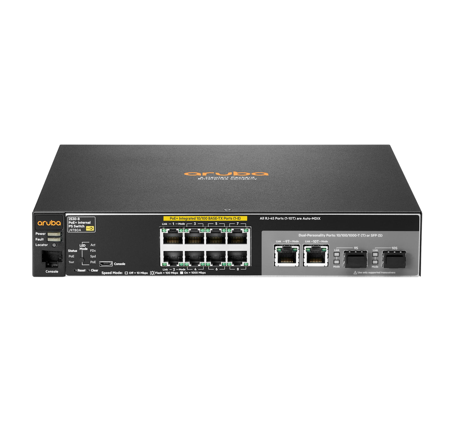Hewlett Packard Enterprise Aruba 2530 8 PoE+ Managed L2 Fast Ethernet (10/100) Power over Ethernet (PoE) 1U Gray