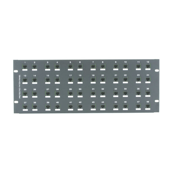CAT6 SURGE-PROTECTED PATCH PANEL - 4U, 48-PORT, GSA, TAA