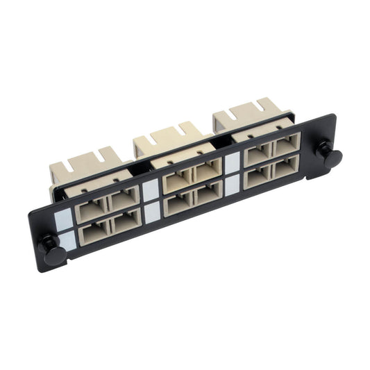 TOOLLESS PASS-THROUGH FIBER PATCH PANEL MMF/SMF 6 SC CONNECTORS