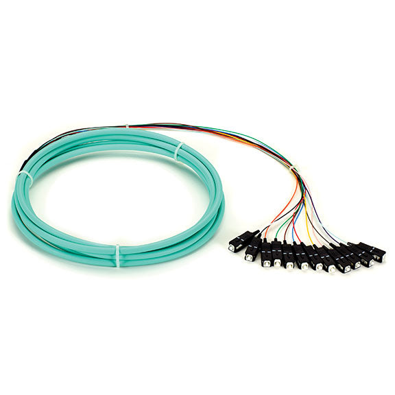 Black Box FOPT50M3-SC-12AQ-3 fiber optic cable 118.1" (3 m) 12x SC OM3 Blue, Multicolor