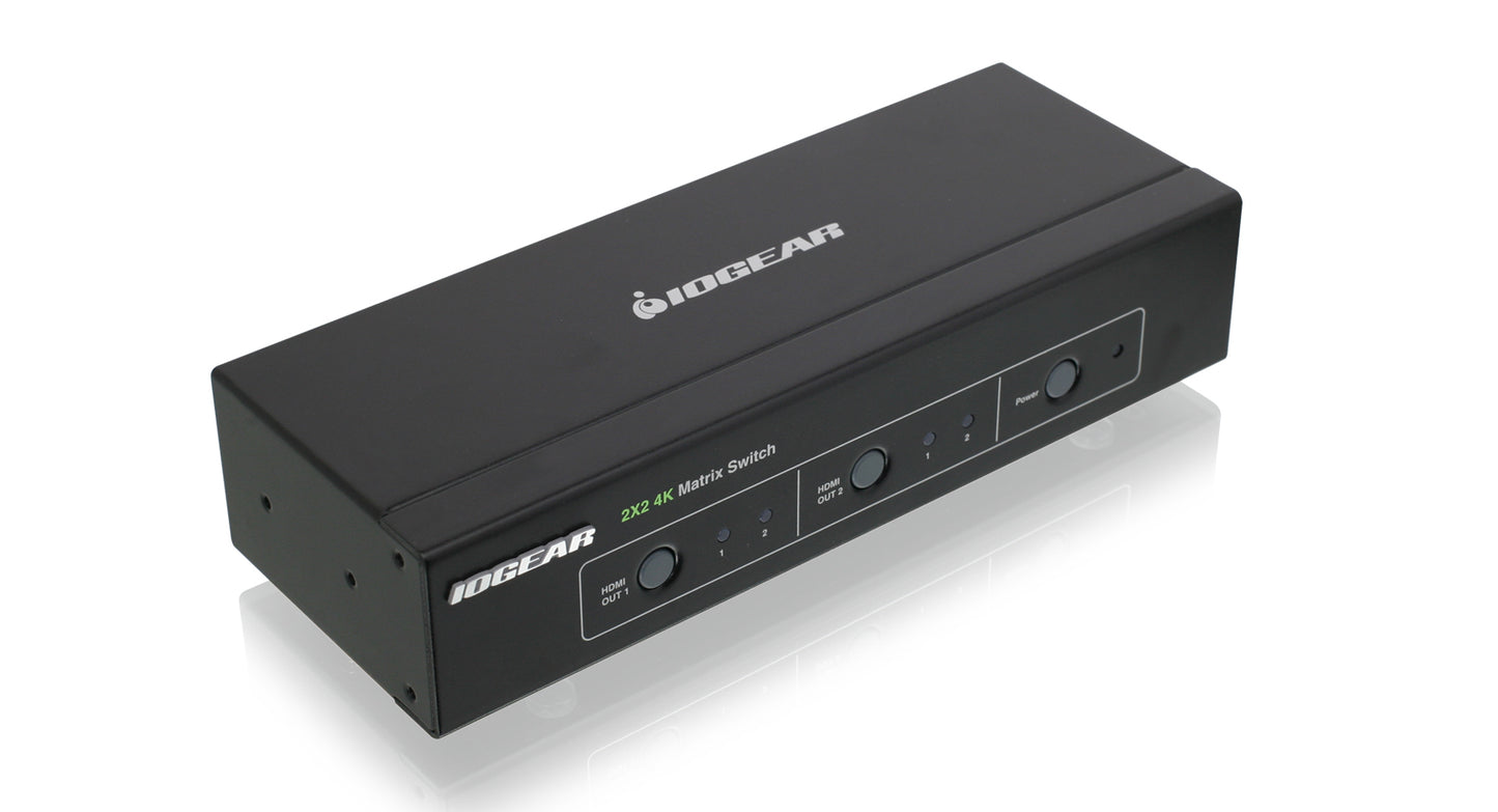 GHMS8422 - iogear THE IOGEAR 2X2 4K VIDEO MATRIX SWITCH OFFERS CONVENIENT, SMOOTH SWITCHING BETWEE