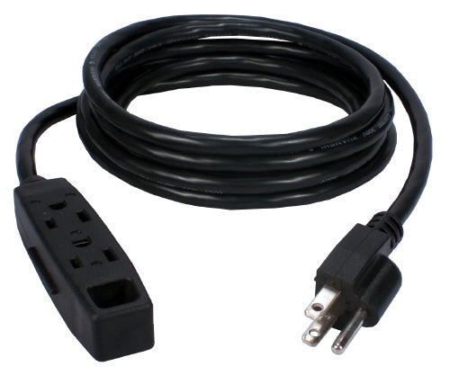 PC3PX-15 - QVS 15FT 3 OUTLET 3 PRONG POWER