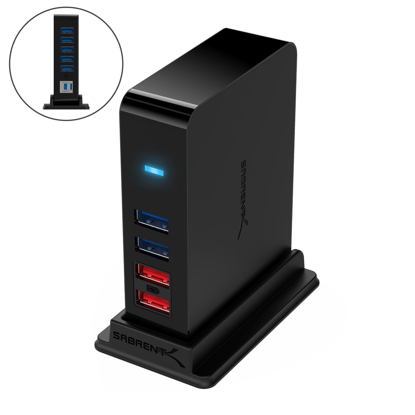 Sabrent HB-U930 interface hub USB 2.0 Black
