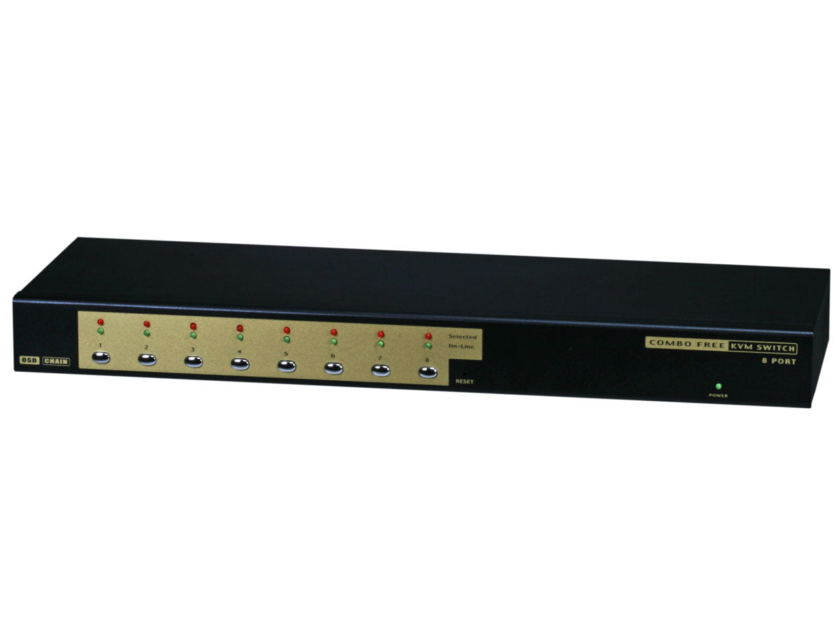 3407 - Monoprice USB PS2 COMBO KVM WITH CABLE - 8-PORT