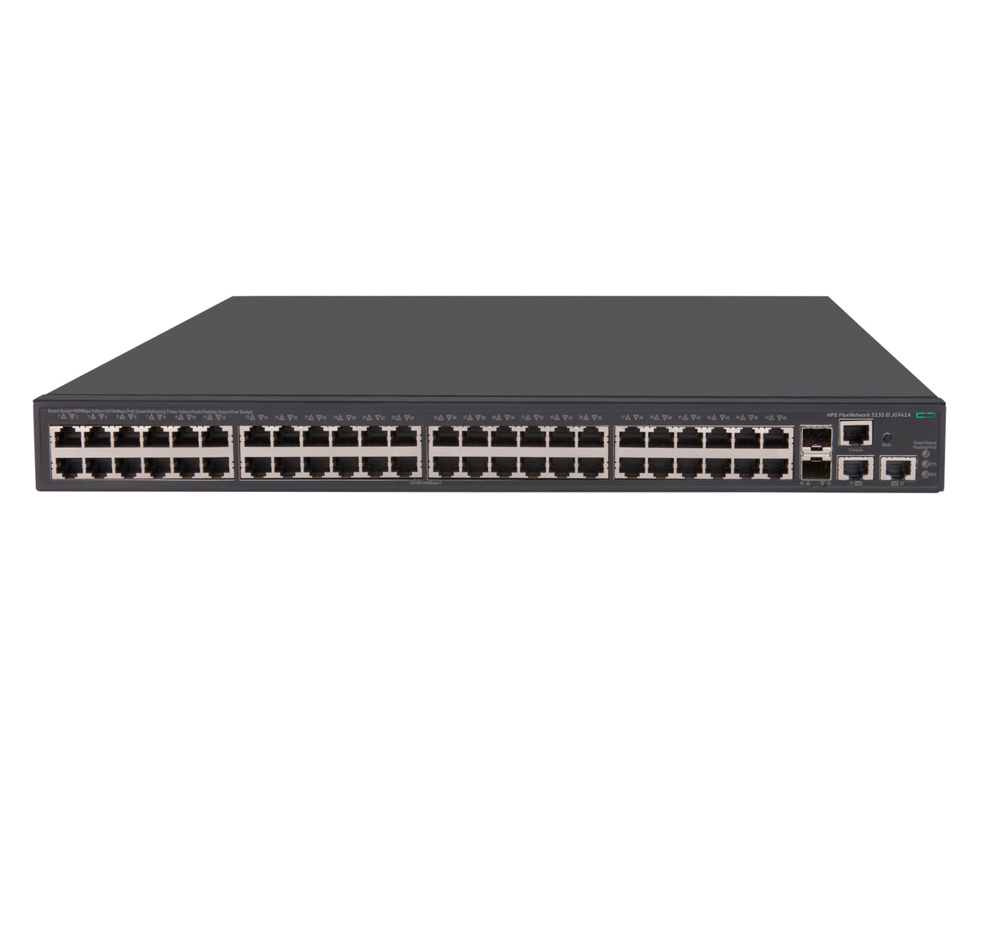 Hewlett Packard Enterprise FlexNetwork 5130 48G POE+ 2SFP+ 2XGT (370W) EI Managed L3 Gigabit Ethernet (10/100/1000) Power over Ethernet (PoE) 1U Gray