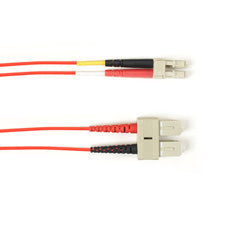 OM2 50/125 MULTIMODE FIBER OPTIC PATCH CABLE - OFNP PLENUM, SC TO LC, RED, 3-M (