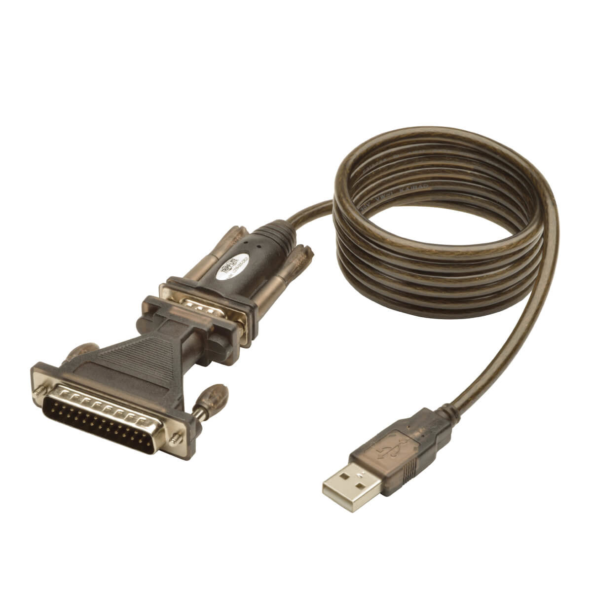 U209-005-DB25 - Tripp Lite USB TO RS232 SERIAL ADAPTER CABLE USB-A TO DB25 DB9 M/M 5FT