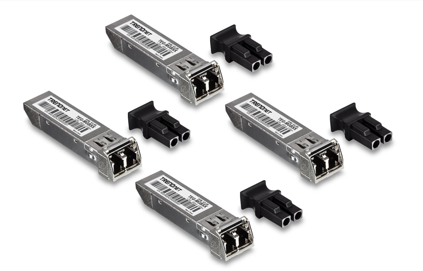 4-PACK SFP MULTI-MODE LC MODULE, MODEL TEG-MGBSX/4, INCLUDES FOUR FIBER GIGABIT