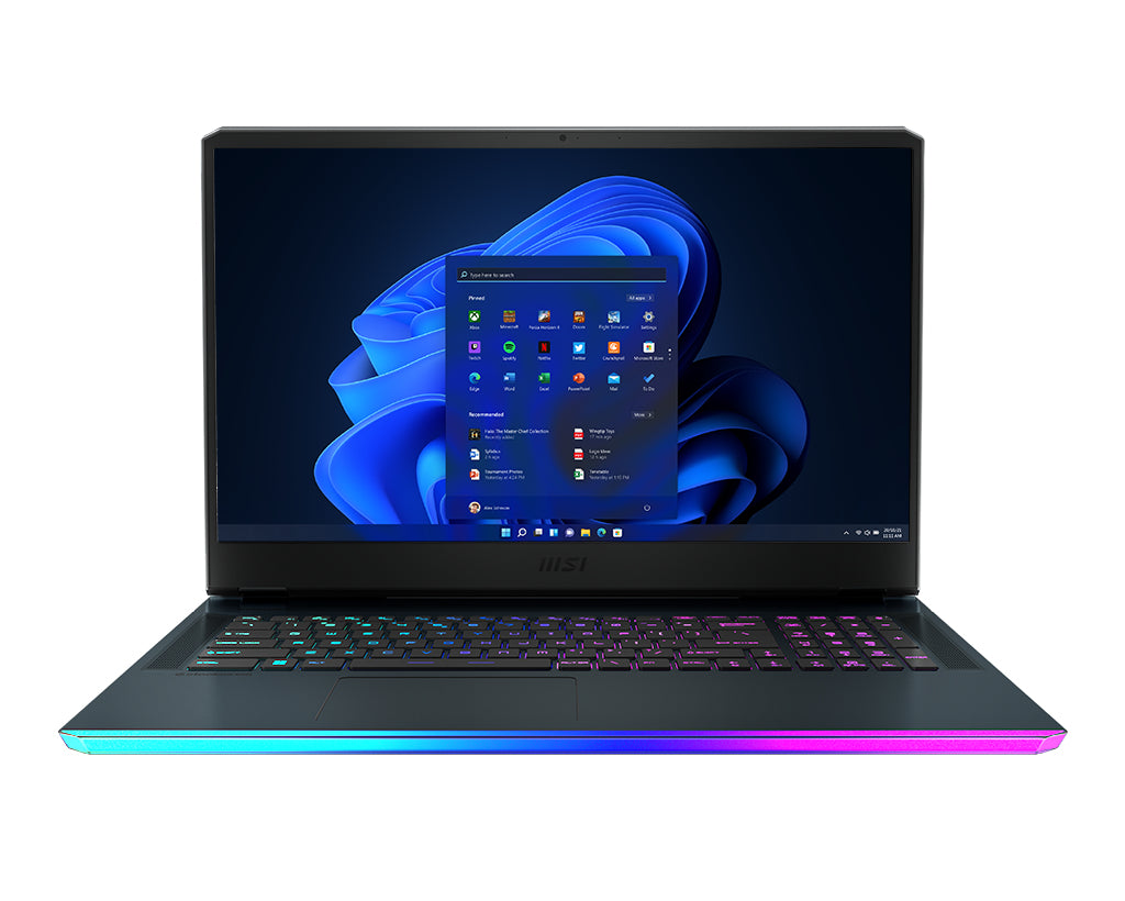 MSI Gaming GE76 12UH 655 i9-12900HK Notebook 17.3" Full HD Intel® Core™ i9 32 GB DDR5-SDRAM 1512 GB HDD+SSD NVIDIA GeForce RTX 3080 Wi-Fi 6 (802.11ax) Windows 11 Pro Blue