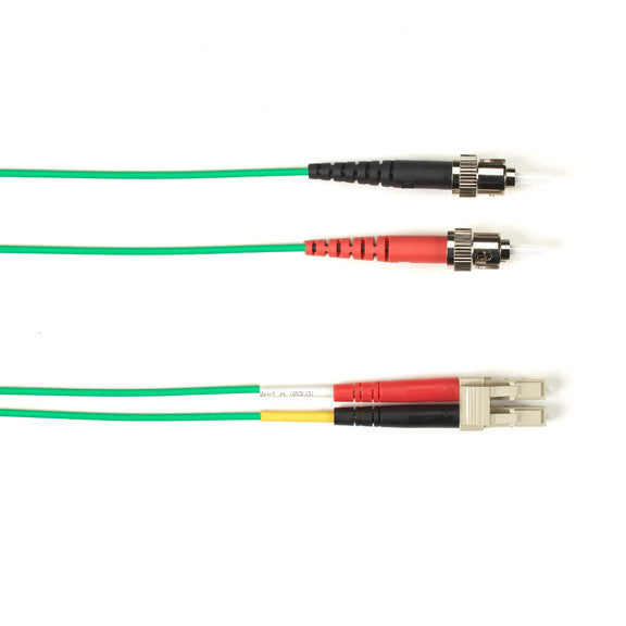 Black Box FOCMPSM-001M-STLC-GN fiber optic cable 39.4" (1 m) 2x ST 2x LC OFNP OS2 Green