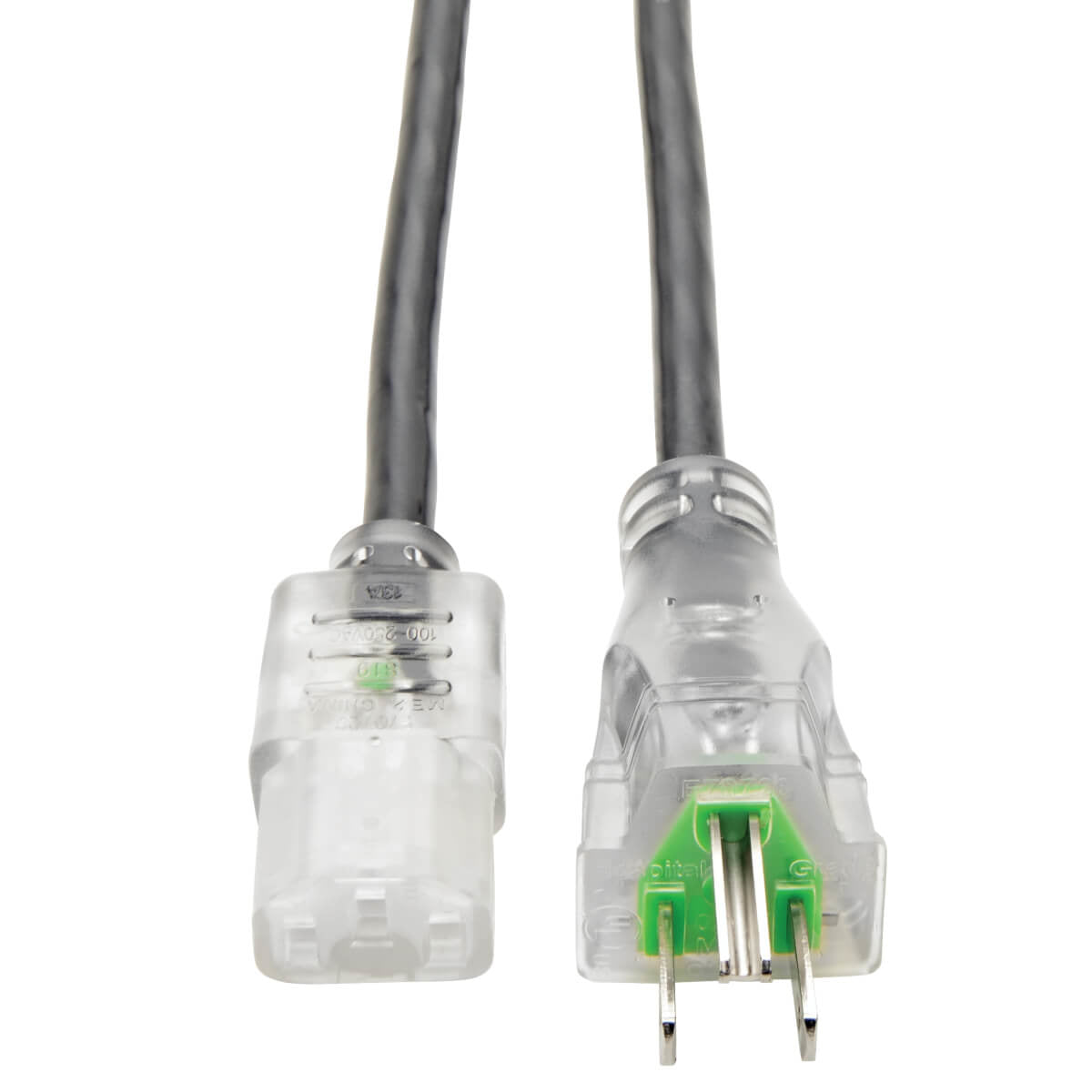 P006-015-HG13CL - Tripp Lite 15FT COMPUTER POWER CORD HOSPITAL MEDICAL CABLE 5-15P TO C13 CLEAR 13A 16AWG