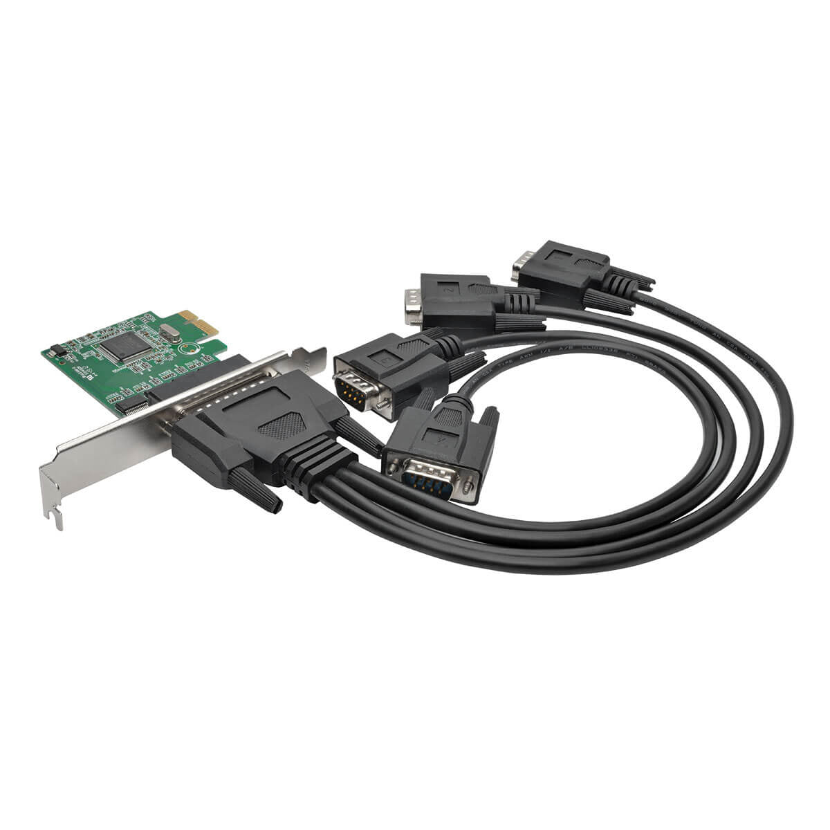 4-PORT DB9 RS232 PCI EXPRESS SERIAL CARD PCIE W/BREAKOUT CABLE