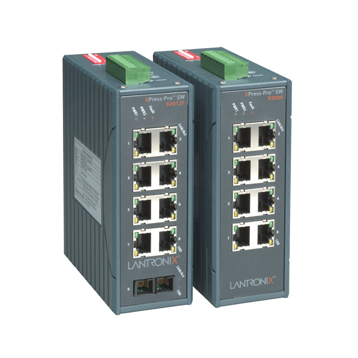 X92000001-01 - Lantronix HARDENED -34-74C 8-PORT 10/100TX ETHERNET SWITCH W/ DIN RAIL